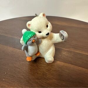 Hallmark 2011 Polar Bear & Penguin Selfie Ornament – Flocked Figurine